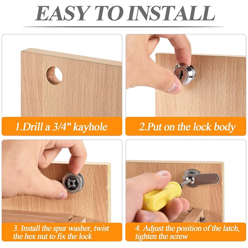 Letter Box Lock 20 mm Locker Lock with Key Furniture