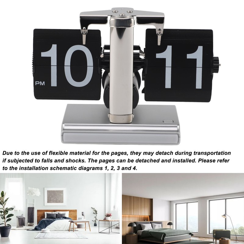 Retro Digital Flip Down Clock Battery Powered Flip Desk Clock