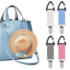 Mabor 4Pcs Hat Clip for Travel on Bag Elastic Hat Holder for Purse Hands-Free Bag Accessory for Traveling Backpacks Purses Luggage Outdoor Travel Accessory