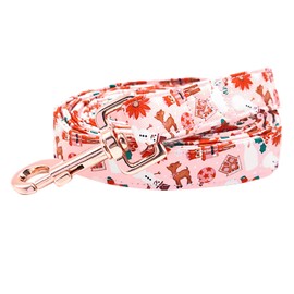Bobo Rainbow Dog Leash, Christmas Dog Leash Holiday Dog Leash Gingerbread Man Print Boy/Girl Durable Strong Winter Dog Leash Heavy Duty Leash Comfortable Padded Dog Leash for Small Medium Large Dogs