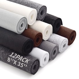 Large Stiff Felt Sheets Bundle Felt Fabric Sheets for Crafts 12 Rolls 8"x35" Soft Black Grey Color 12 Assorted Colors Felt Pack for Kids DIY Craft Sewing Squares Nonwoven Patchwork (Grey Series)