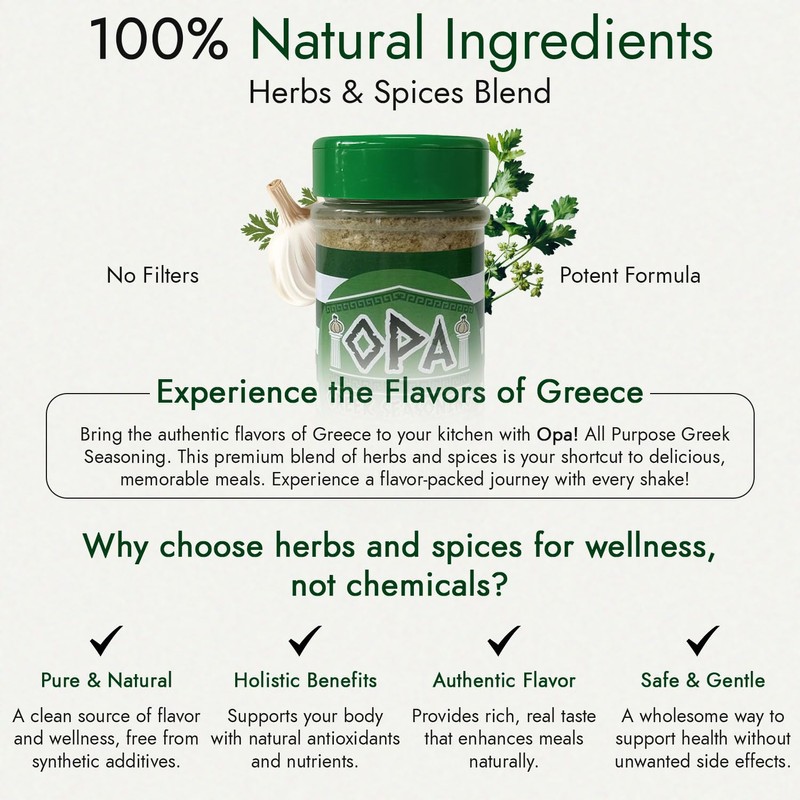 OPA Greek Seasoning - 7 Ounce Greek Seasoning Blend with