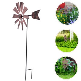 YARNOW Windmill Stake Metal Wind Power Outdoor Metal Decoration Garden Stake Windmill Lawn Ornament Lawn Garden Outdoor Art Decor