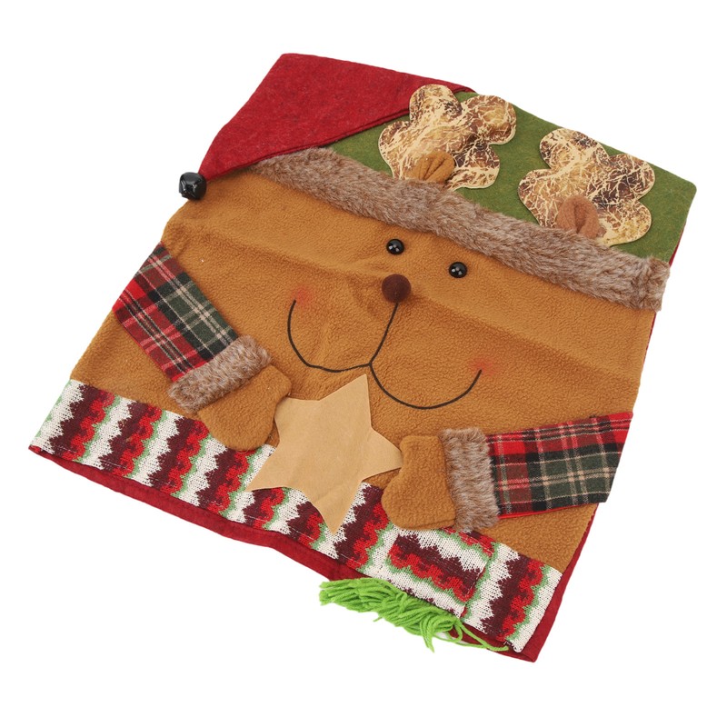 Xmas Dinner Chair Back Covers Easy To Install Soft Anti
