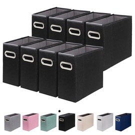 Paquete de 8 organizadores de archivos tamaño carta, organizador de carpetas de archivos, caja de almacenamiento de tela, organizador de papel plegabl