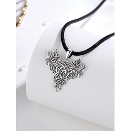 EUDORA Sterling Silver Viking Double Dragon Necklace for Women Men, Norse Amulet Energy Pterosau Pendant Vintage Jewelry Mother's Day Gift Father's Day Gift for Women Men Best Friend, 24inch