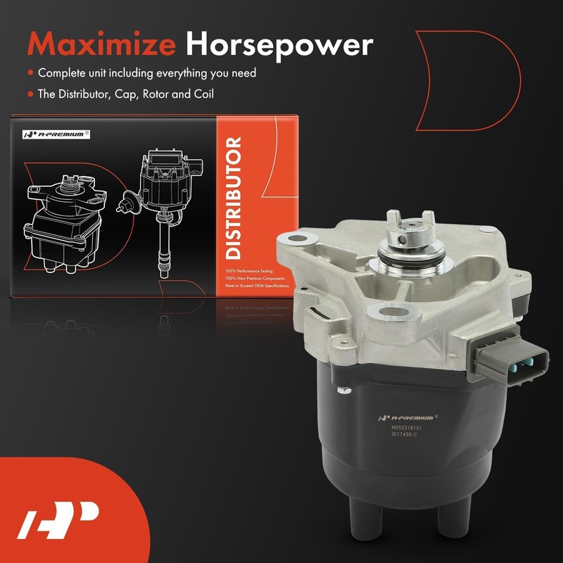A-Premium Ignition Distributor with Cap and Rotor Compatible with Honda
