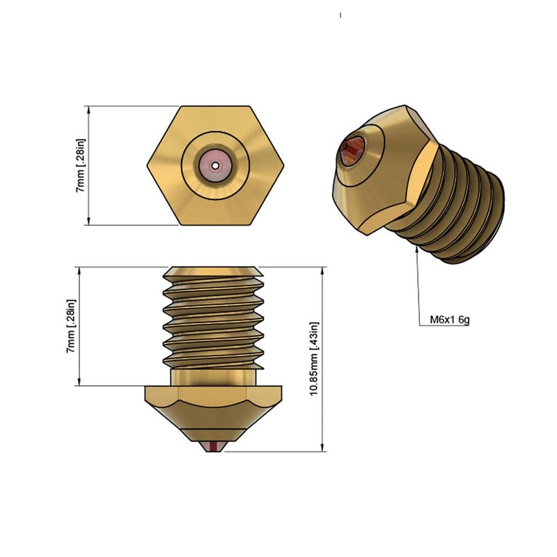 DUROZZLE Ruby Nozzle 0.6mm for Bambu Lab P1P / P1S