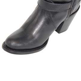 Women's Western Cowboy Boot Round Toe (7, Black)