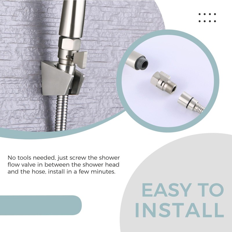 Aomasi Shower Head Shut off Valve, Brass Water Flow Restrictor