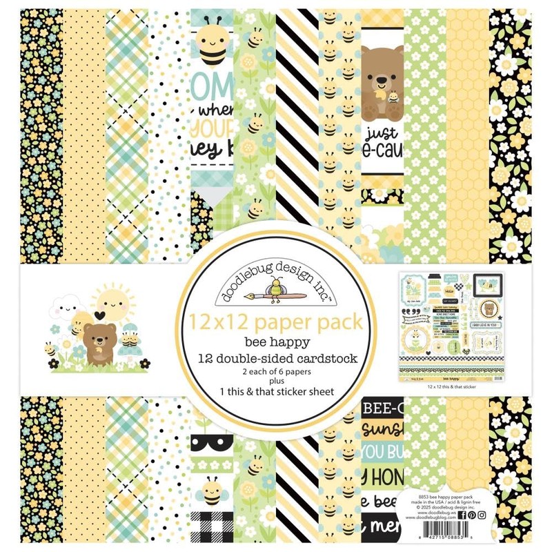 Doodlebug Bee Happy Collection Bundle - 12 x 12 Double