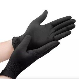 Daily Essen 5 Mil Extra Strength, Latex Free, Powder Free, Textured Fingertips, Industrial use Disposable Gloves (Black, Medium)