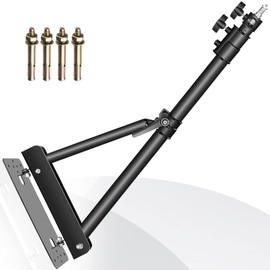 4.3ft/130cm Wall Mount Triangle Boom Arm, 180º Flexible Rotation, Save Space, for Ring Light, Photography Strobe Light, Monolight, Softbox, Umbrella and Reflector