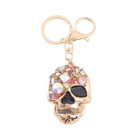 bstedyas Cute Crystal Keychain Ocean Animal Keyring Car Bag Accessory Pendant Purse Charm Handbag Decor Ornaments, Gold Skull, Small
