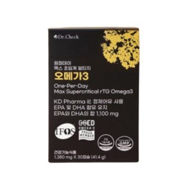 Doctor Check Healthy Dr. Check Healthy One Day Max Supercritical Altige Omega 3 1380mg x 30 capsules (2 units) I have read the notice and agree to use it. / 닥터체크 헬시 원퍼데이 맥스 초임계 알티지 오메가3 1380mg x 30캡슐 2개 공지사항을 확인하였으며 활용에 동의합니다