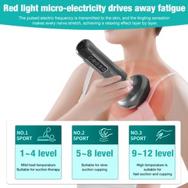 FENGQ Cellulite Massager, 12 Courses Cupping Device for Cleaning Meridians, Anticellulite Devices, Massage, Anti Cellulite Massager for Abdomen, Waist, Arms, Legs, Buttocks (Grey)