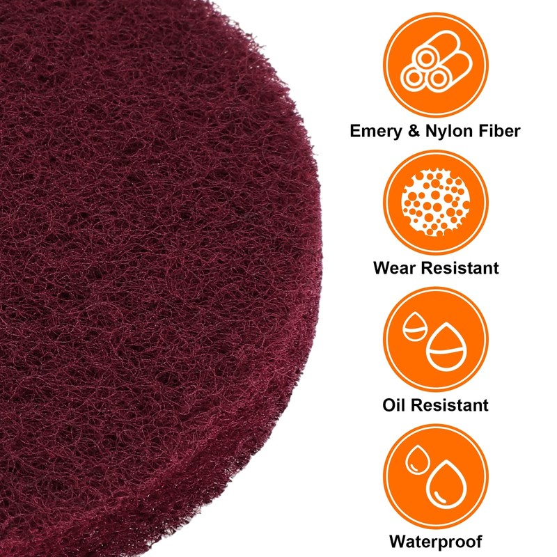 sourcing map 12pcs Scrubber Scouring Pads 400 Grits 5 Inch