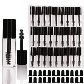 COSIDEA - 29 tubos vacíos de 3 ml y varita para aceite de ricino, tamaño pequeño de muestra para el crecimiento de pestañas, 29 PCS, 87 Piece Set