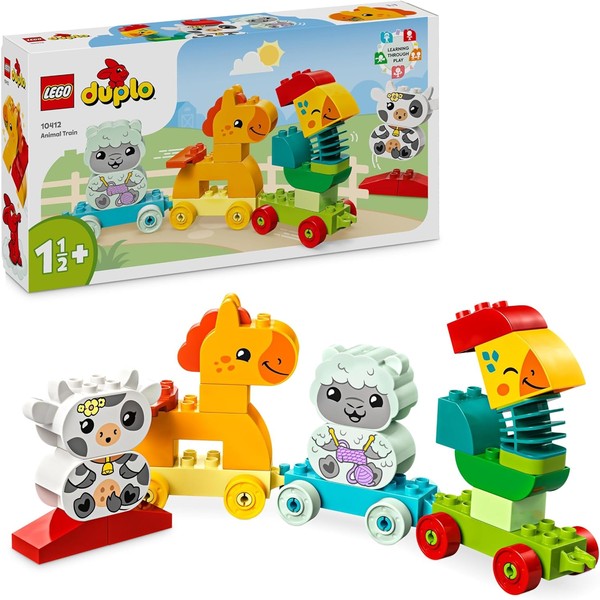 LEGO DUPLO Animal Train Toy with Wheels, Creative Animal Figures