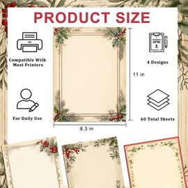 EggSun Christmas Stationery Paper,Winter Wonderland Letterhead, Christmas Tree Holiday Letters,Winter&Holiday Event Christmas Tree Stationery Paper For Writing Letters Office Invitations