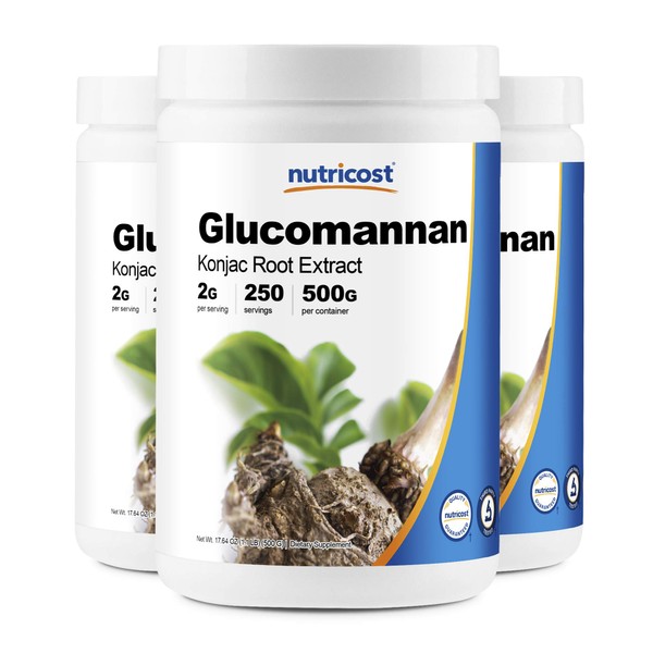 Nutricost Glucomannan Powder 500G (3 Bottles)