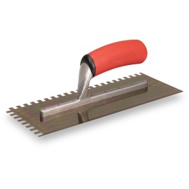 BARWALT Ultrastainless Notched Trowel, Square 1/4 x 3/8 x 1/4 Inch Notches, Stainless Blade Tiling Tools, BWT70954