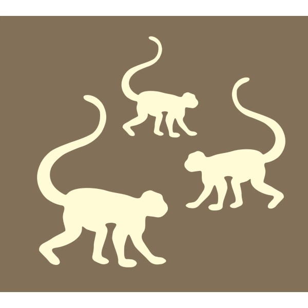 Stencils by Joanie Spider Monkey Zoo Jungle Rain Forest Silhouette