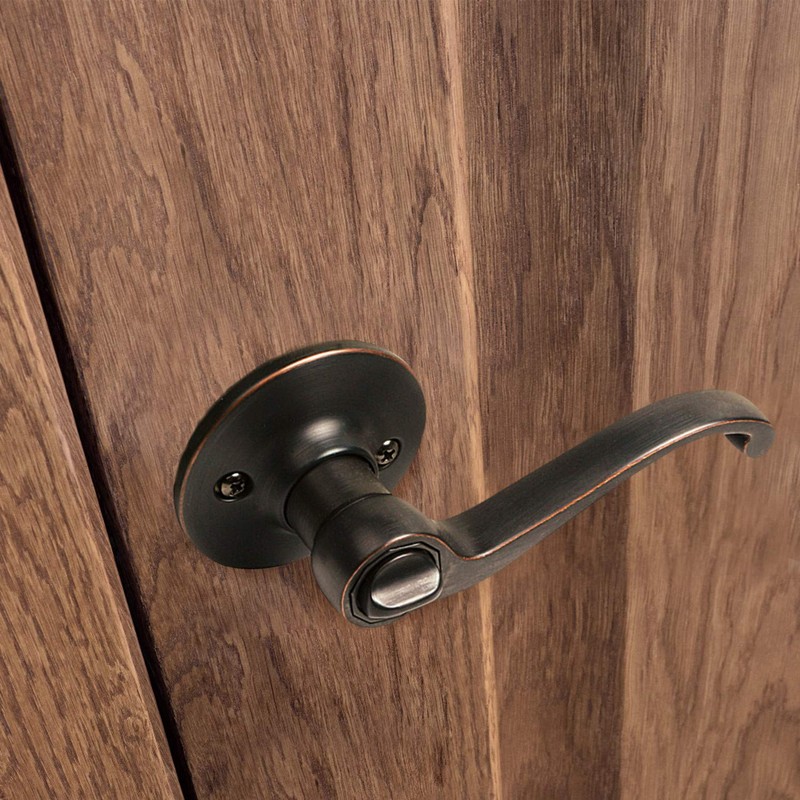 Design House 791632 Scroll 2-Way Adjustable Privacy Door Lever, Oil