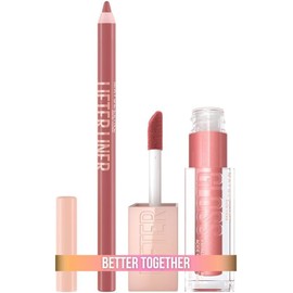 Maybelline Gloss Hidratante Para Labios Lifter Gloss Tono Moon Brillo Labial + Lifter Liner, Delineador Para Labios Tono Big Lift
