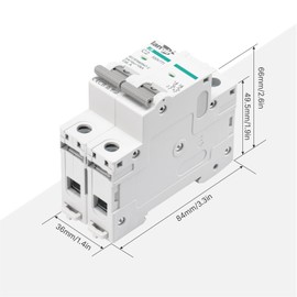 LANGIR 2P DC Circuit Breaker 63A 500V, DIN Rail Mount Solar Disconnect Switch for PV System, Battery, Inverter, RV & Home Electrical Panel