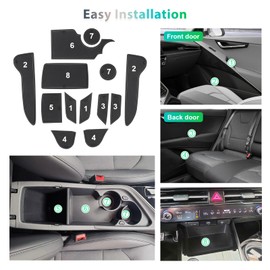 GAFAT Compatible with Kia NIRO SG2 Hybrid e-NIRO EV 2022-2025 Non-Slip Mats, NIRO II from 06.2022- Rubber Mats Non-Slip, Centre Console Cup Holder Door Seam Mats, NIRO SG2 Accessories (Black)