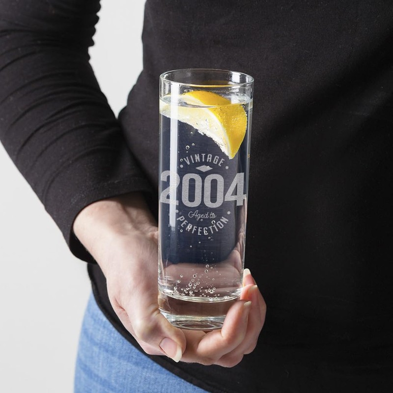 Dust and Things Vintage Aged to Perfection Highball Glass, Engraved