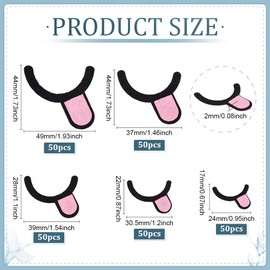 PH PandaHall 5 Styles Felt Mouth 250pcs Felt Frog Mouth with Tongue Black Sew On Mouths Crochet Animal Craft Mouths for Amigurumi Puppet Stuffed Animals DIY Craft Teddy Bear Projects Making