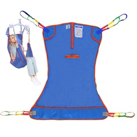 EZ Assistive Full Body Patient Lift Sling for Bed, Shower, Chair Transfer- Ideal for Elderly, Senior, Disabled, Quick-Drying Mesh Fabric, Supports Up to 500lbs (Blue, Medium)