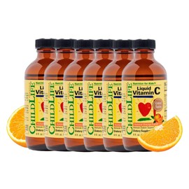 CHILDLIFE ESSENTIALS Liquid Vitamin C - Pure Vitamin C Liquid Supplement for Kids, Immune System Support, Great Taste - Natural Orange Flavor, 4 Fl Oz (Pack of 6)