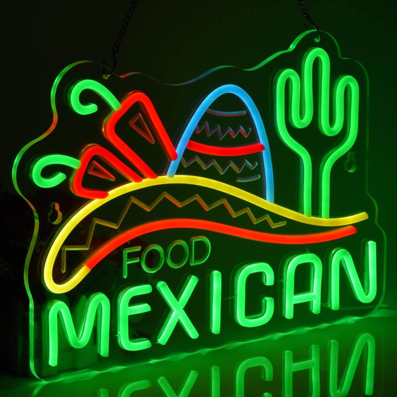 JOMOSPO Mexican Food Neon Sign, Neon Lights Hanging Wall Art