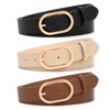 XZQTIVE 3 Pack Plus Size Women's Leather Belts for Jeans