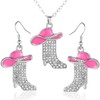 Mikovivi Cowgirl Cowboy Jewelry Set, Bohemian Rhinestone Western Boots Earrings