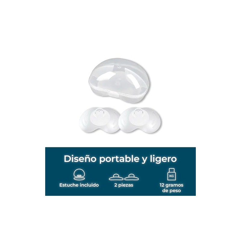 Pezoneras protectoras de lactancia materna 2 unidades con estuche de