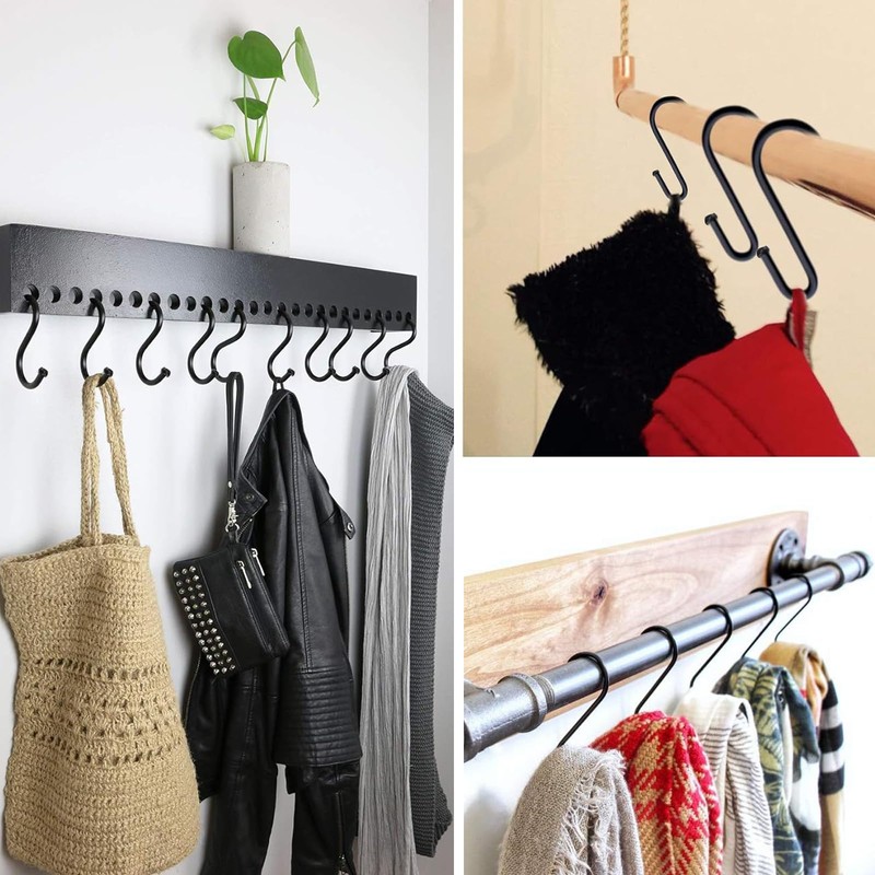 DGUSO Hooks for Hanging, Pack of 10 S Hooks, Small