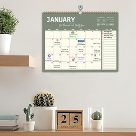 2025 Calendar - Wall Calendar from January 2025 to December 2025, 12 Months Hanging Calendar with Thick Paper, Large Daily Blocks, Perfect Monthly Organizing & Planning for Home and Office, 14" x11"
