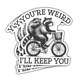 3Pcs You're Weird I'll Keep Sticker Funny Your Weird I'll Keep You Sticker Opossum & Raccoon You're Weird I'll Keep You Vintage Car Stickers for Laptop Bottle Phone Hard Hat Helmet Gifts 3" (W1)