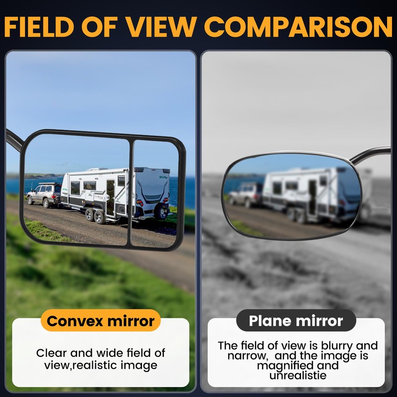 Universal Clip on Towing Mirrors Extensions for Towing, Side Mirror