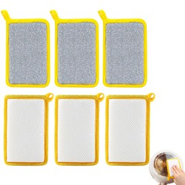 6 PCS Dishwashing Sponge,Sponges Washing Up Pads,Washable Washing Up Spongess,Handgrip Double Sided Kitchen Dishcloths,Reusable Kitchen Sponges,Premium Cleaning Pads for Bowl Dish