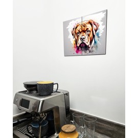 The Plum Penguin Dogue de Bordeaux Wall Art - A4 Dual Panel MDF Wood Watercolour Style Decor