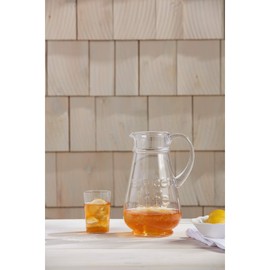 Mud Pie Sweet Life Glass Set, pitcher 96 oz | spoon 9", Clear