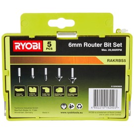 RYOBI RAKRBS5 Router Cutters, 5 Piece, 6 mm