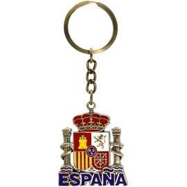 BDM Llavero Original metálico con Grabado de España en Letras y Bandera Nacional, para Hombre o Mujer.