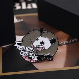 Awesome Possum Enamel Brooch Pin - Cartoon Cute Animal Badge for Women and Men's Fashion Jewelry Accessories-awesome