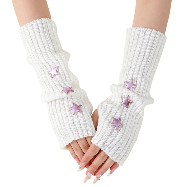 Arm Warmers Y2k, Fingerless Gloves for Women, Star Arm Gloves